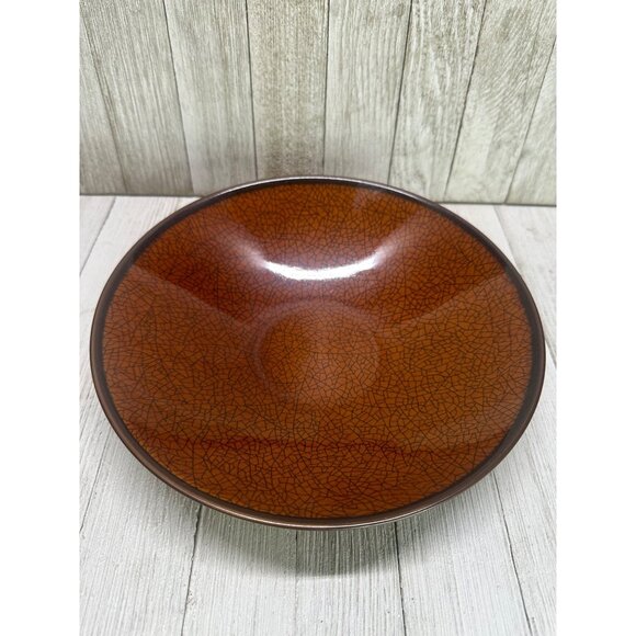 Vtg Mikasa Desert Breeze Brown Crackle Stoneware Soup Bowls MK132 8 5/8” Set 6 - Picture 5 of 9